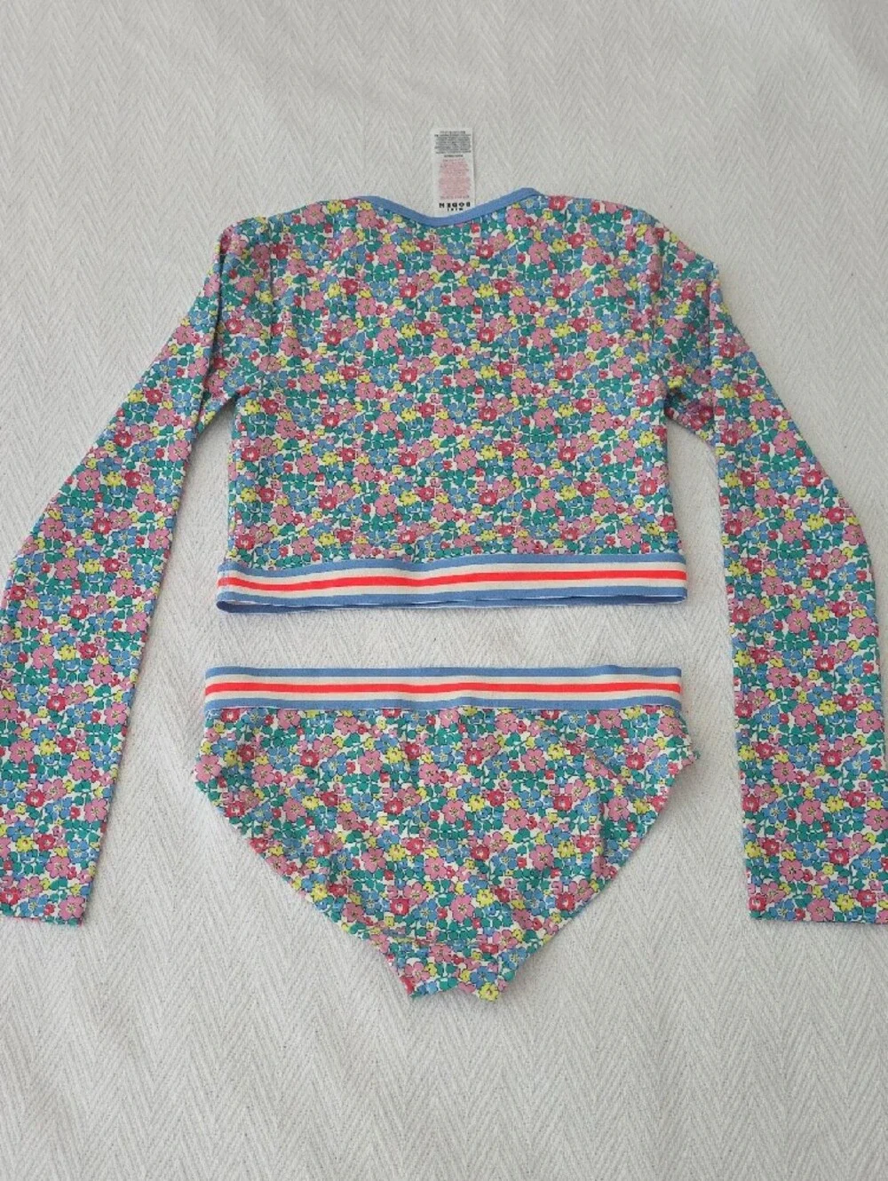 MINI BODEN SIZE 9-10Y Cropped Rash Vest Set in Multi Flowerbed